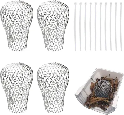 Produktbild von PromoHome® Regengoot Bladschutz-Set – 4 Stück verstellbare Dachrinnensiebe mit 10 Kunststoffbindern – Aluminium-Rinnenschutz für Fallrohre