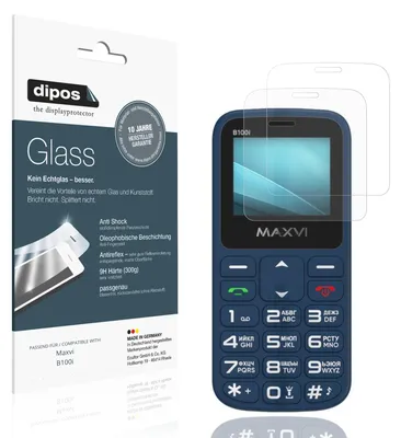 Produktbild von 2x Schutzfolie für Maxvi B100i matt - Anti-Shock 9H Folie dipos Glass Kunststoffglas