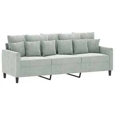 Image de Canapé à 3 places Gris clair 180 cm Velours
