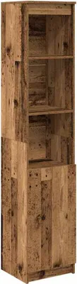 Image de Buffet haut 37,5x35x180 cm vieux bois bois d'ingénierie