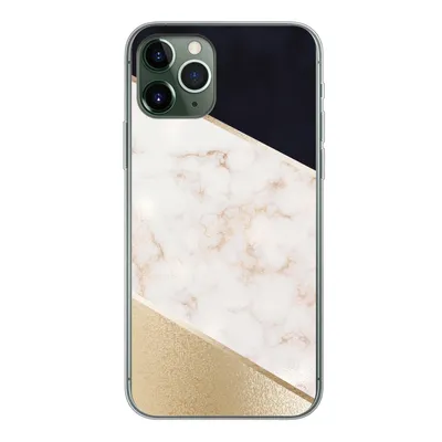 Produktbild von MuchoWow® Handyhülle Schutzhülle Hülle für iPhone 11 Pro Marmor - Gold - Rosa Silikon Softcase Handy Hülle - Handy