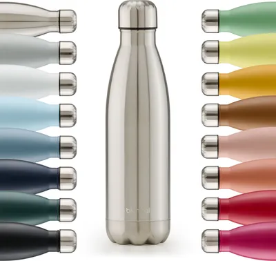 Produktbild von Blumtal Trinkflasche Edelstahl isoliert Thermosflasche 350 ml - Edelstahl - Auslaufsichere Trinkflasche Metall - BPA-freie Thermo Trinkflasche