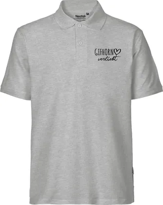 Produktbild von Huuraa Herren Polo Shirt Gifhorn verliebt S Sport Grey Bio Baumwolle Fairtrade Poloshirt Geschenkidee