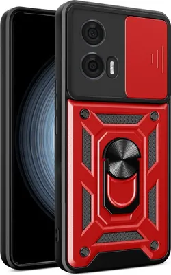 Produktbild von Motorola Edge 50 Fusion Hülle - Coverup Armor Ring Ständer Back Cover mit Kamera Schutz - Rot