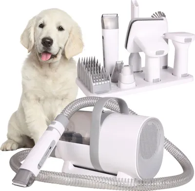 Immagine prodotto di Set per la toelettatura di animali domestici, tosatrice per animali con aspirapolvere