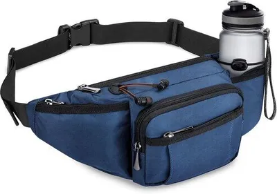 Produktbild von Famanu Hüfttasche für Abenteurer - 6 Reißverschlusstaschen und Wasserflaschenhalter