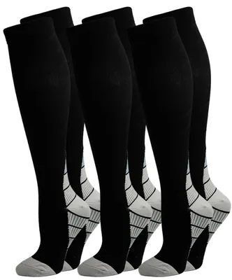 Immagine prodotto di Calze compressive 20-30 mmHg - 3 paia - Calze a compressione per donna/uomo - Calze compressive mediche - Supporto per il polpaccio - Migliore circolazione sanguigna