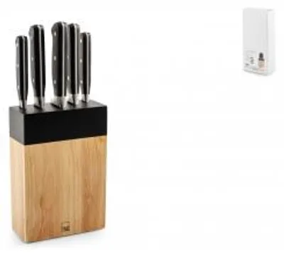 Immagine prodotto di H&H Ceppo 5 Coltelli In Legno