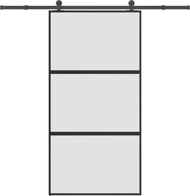 Obrázok produktu pre Posuvné dvere s kovaním tvrdené sklo a hliník úzke 102,5x205 cm