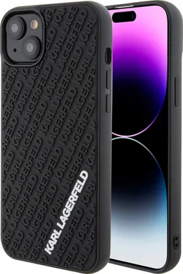 Produktbild von Karl Lagerfeld 3D Rubber Multi Logo - iPhone 15 Plus Hülle (Schwarz)