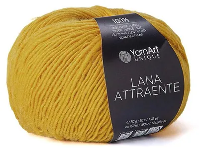 Obrázek produktu pro YarnArt Unique Lana Attraente 6610, barva hořčice – 100% vlna, měkká a teplá, váha 50 g