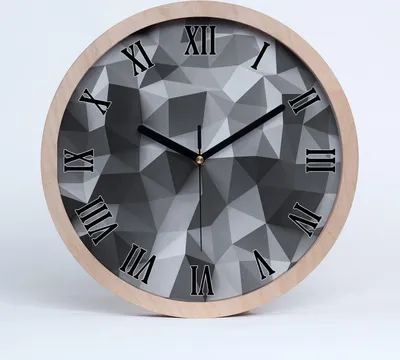 Produktbild von Holzuhr 25fi cm wanduhr - schwarze Spitzen - abstrakt Dreiecke