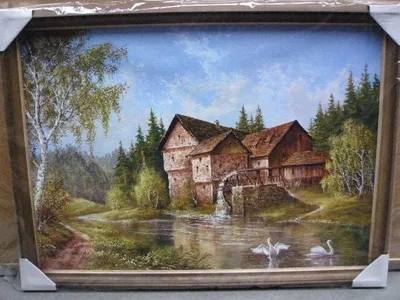 Zdjęcie produktu dla obraz w drewnianej ramie 50/70 - pejzaż 8030
