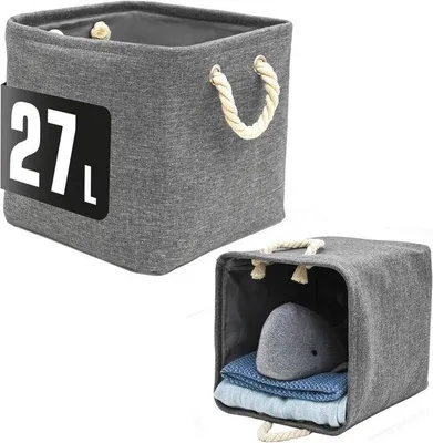 Produktbild von Famanu Aufbewahrungskubus Set 2 Stück 30x30x30 cm - Grau, geeignet für Kallax Regale