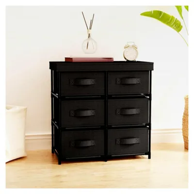 Produktbild von Aufbewahrungsschrank mit 6 Schubladen, 55 x 29 x 55 cm, schwarz