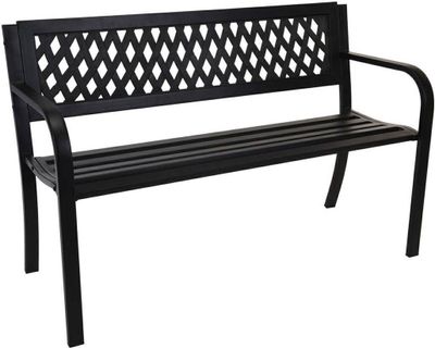 Zahradní lavička ProGarden Steel 119x50x75 cm černá