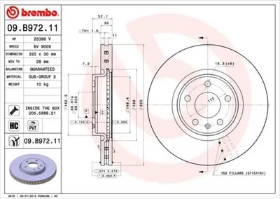 Produktbild von Bremsscheibe BREMBO 09.B972.11