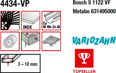 Produktbild von MPS Bi-Metall-Säbelsägeblatt gefräst und geschränkt Gesamtlänge 230/verzahnte Länge 210mm, Zahnteilung 1,8-2,5mm : 230 mm : 1,8-2,5 mm Ausführung: 230 mm Zahnteilung: 1,8-2,5 mm