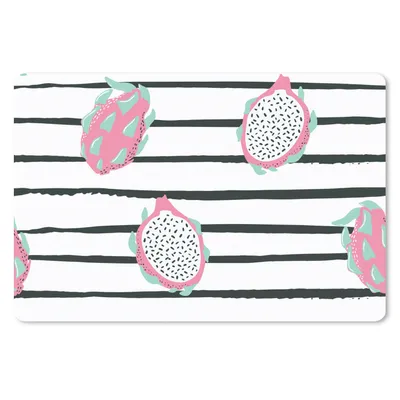 Produktbild von MuchoWow® Schreibtischunterlage Sommer - Obst - Streifen 60x40 cm - XXL Mauspad - Großes Mauspad