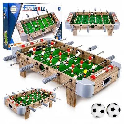 Zdjęcie produktu dla Stół Piłkarski Piłkarzyki Drewniany Gra Stołowa Soccer Dla Dzieci I Rodziny