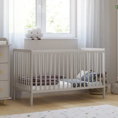 Produktbild von ZEE LUMI Kaschmir Babybett 120x60 cm mit Schutzgitter 2in1 Kinderbett aus Kiefernholz Höhenverstellbar EN 716 Umbaubar zum Juniorbett