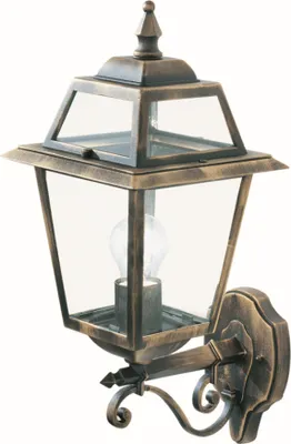Produktbild von Klassische Wandaußenleuchte in schwarz-gold E27 max. 60W, LED geeignet Wandleuchte Außenleuchte Gartenlampe Hoflampe Laterne
