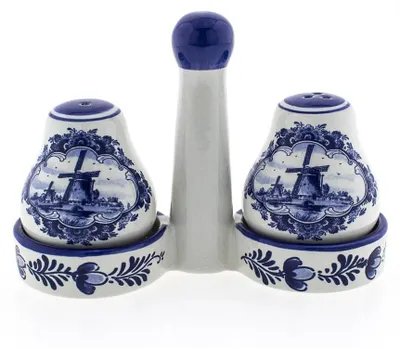 Heinen Delfts Blauw – Salz- und Pfefferstreuer mit Ablage – Bild 1
