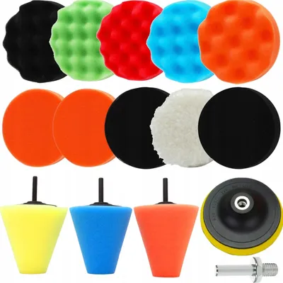 Produktbild von Schwamm-Set Schwamm-Polierpads Zum Lackpolieren + Felgenkegel