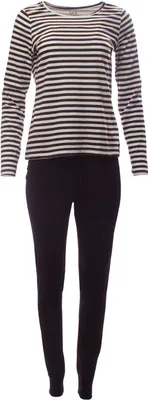 Produktbild von Damen Pyjama Schlafanzug 2-teilig mit Hose & Oberteil Gestreift-M