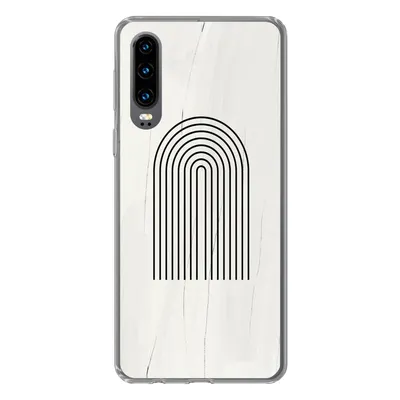 Produktbild von MuchoWow® Handyhülle Schutzhülle Hülle für Huawei P30 Farbe - Regenbogen - Schwarz - Weiß Silikon Softcase Handy Hülle - Kartenbesitzer