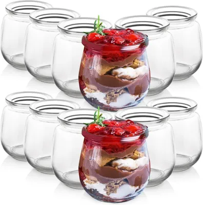 Produktbild von 12x Glasgläser Gläser Behälter Becher Joghurtbecher Desserts 200ml