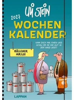 Productafbeelding van Uli Stein Wekendkalender 2027: Zakformaat kalender met spiraalbinding en elastiek: Ideale planner voor onderweg (Uli Stein Kalender 2027)