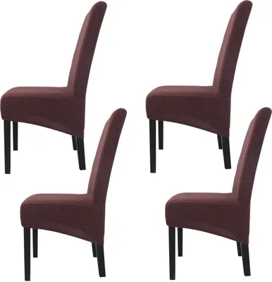 Obrázek produktu pro 4 kusy krytů židlí Stretch Elastan kryt židle pro jídelnu Hotel Banquet (Brown)