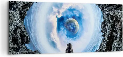Produktbild von Bild auf Leinwand - Leinwandbild - Kosmos Planet - 120x50cm - Wand Bild - Wanddeko - Wandbilder - Leinwanddruck - Bilder - Kunstdruck - Wanddekoration - Leinwand bilder - Wandkunst - AB120x50-4025