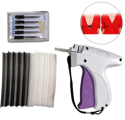 Produktbild von Mini Nähpistole Handnähgerät Tragbar mit 6 Nadeln Schnellnähmaschine für Kleidung Stoffe Reisen Haushalt
