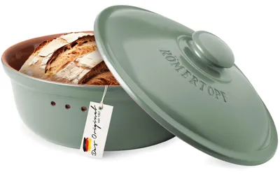 Produktbild von Römertopf Brottopf rund 4,5 L Brotkasten Keramik mit Deckel, Grün