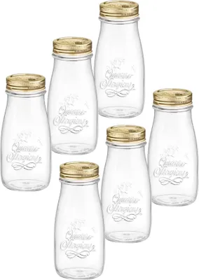 Produktbild von Glas Flaschen Quattro Stagioni 400ml - 6 Stück - Smoothieglas