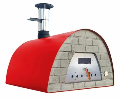 Produktbild von Holzbackofen Veloce Pro 100 – Ziegelfront Schwarz Ofenfarbe: rot Ofengestell: ohne Gestell