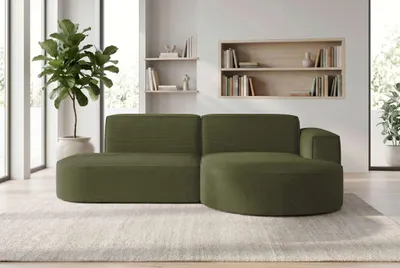 Produktbild von 99rooms Amaris Ecksofa Cordstoff POSO Olive Rechts