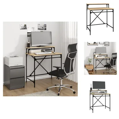 Obrázok produktu pre vidaXL Písací stôl Sonoma dub 80x50x90 cm materiál na báze dreva a železa - Písacie stoly