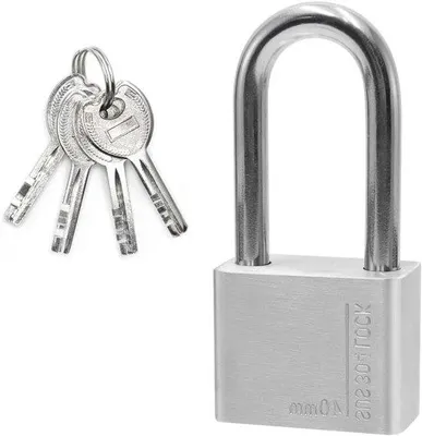 Immagine prodotto di Lucchetto in acciaio inox 304 con 4 chiavi - Resistente, impermeabile e antiruggine - 40 mm