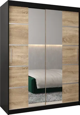 Produktbild von Kleiderschrank, Schiebetürenschrank Schlafzimmer, Schrank mit Spiegel VERONA 4 150 cm