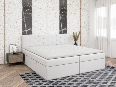 Produktbild von FEDVE Boxspringbett Schlafzimmerbett PEKIN mit 2 Bettkästen, Doppelbett mit Bonell-Matratze und Topper 160x200