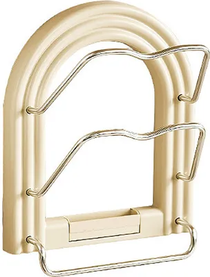 Zdjęcie produktu dla Pot Lid Organizer Rack Wall Mounted Drill Free Space Saving Aluminum Alloy Pan Cover Rack for Kitchen Towel Rack Type