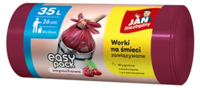 Zdjęcie produktu dla Jan Niezbędny Worki na śmieci Easy-pack Wiśnia 35 L 26 szt.