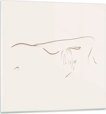Produktbild von Bilder auf glas - Einteilig - Skizze Nacktheit Frau - 50x50cm - Glasbilder - Wandbilder - Bilder - zum Aufhängen bereit - Wanddekoration aus Glas - Glas Bilder - Wandbild auf Glas - GAC50x50-4552