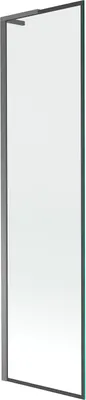 Produktbild von Mexen Next L Badewannenwand 1-flügelig 50 x 150 cm, schwarzes Muster, Gun Metal - 895-050-000-03-70-95