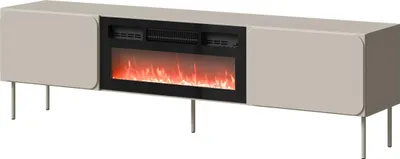 Produktbild von Furniture24 Fernsehschrank Rafael Tv Mit Elektrischem Kamin Flammeneffekt Heizfunktion Lowboard 200X57X42 Cm - Kaschmir