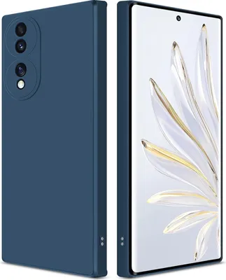 Image de Etui silicone fin pour Honor 70 silicone liquide, mat, résistant aux rayures bleu