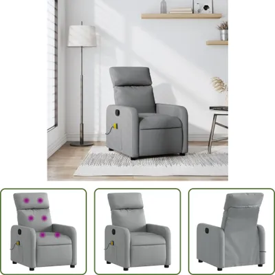 Produktbild von The Living Store Massagesessel Hellgrau Stoff